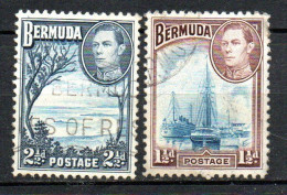 Col33 Colonie Britannique Amérique Nord Bermudes 1934 N° 105 & 108 Oblitéré Cote : 4,60€ - Bermuda