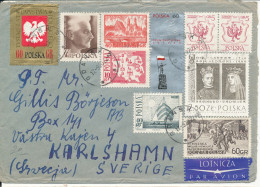 Poland Cover Sent Air Mail To Sweden Gdansk 17-9-1970 Topic Stamps On Front And Backside Of The Cover - Cartas & Documentos