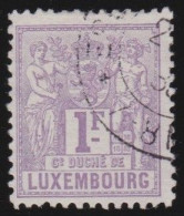 Luxembourg    .  Y&T   .  57  .  Perf.  12½    .   (o)   .    Oblitéré Avec Une Charnière Sur Le Dos - 1882 Allégorie