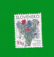 SLOVAKIA REPUBLIC 2001 Gestempelt°Used/Bedarf  MiNr. 407  #  "Feldblumenstrauß" - Gebraucht