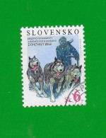 SLOVAKIA REPUBLIC 2002 Gestempelt°Used/Bedarf  MiNr. 417  #  "Hundeschlitten - EM  # Hundegespann" - Usati