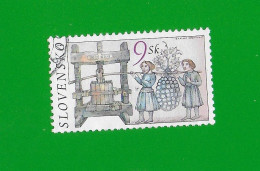 SLOVAKIA REPUBLIC 2002 Gestempelt°Used/Bedarf  MiNr. 426  #  "Weinherstellung  # Weinpresse" - Used Stamps