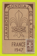 Scouts Jamborée Mondial De La Paix France 1947 Timbre R. Barthélémy Philatélie Paris 7ème Envoyée à Piérry Vers Epernay - Sonstige & Ohne Zuordnung