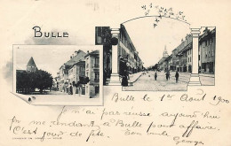 Bulle Grande Rue Et Château 1900 Morel - Bulle