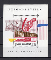 Romania/Roumanie 1992 - Expo 92 : Universal Exhibition In Seville, Spain - Minisheet - MNH** - Excellent Quality - Briefe U. Dokumente