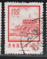 CHINA REPUBLIC CINA TAIWAN FORMOSA 1968 1975 SUN YAT-SEN CHUNGSHAN BUILDING YANGMINGSHAN 1$ USED USATO OBLITERE' - Usati