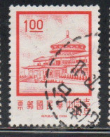 CHINA REPUBLIC CINA TAIWAN FORMOSA 1968 1975 SUN YAT-SEN CHUNGSHAN BUILDING YANGMINGSHAN 1$ USED USATO OBLITERE' - Oblitérés