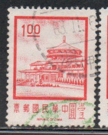 CHINA REPUBLIC CINA TAIWAN FORMOSA 1968 1975 SUN YAT-SEN CHUNGSHAN BUILDING YANGMINGSHAN 1$ USED USATO OBLITERE' - Gebraucht