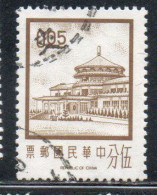 CHINA REPUBLIC CINA TAIWAN FORMOSA 1968 1975 SUN YAT-SEN CHUNGSHAN BUILDING YANGMINGSHAN 5c USED USATO OBLITERE' - Usati