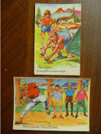 Lot De 2 CPA écrites - HUMOUR De ORDNER - PETANQUE BOULES CAMPING SPORT LANCER DE POIDS CAMPEUR - Ordner, P.