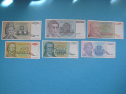 Yugoslavia Lot 6 Banknotes 1993 - Yougoslavie