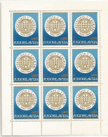 Yugoslavia Mi.1359 Klb F Sheetlet Of 9 ERROR Without Border Inscription With Certificate MNH / ** 1969 RARITY !! - Non Dentelés, épreuves & Variétés