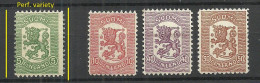 FINLAND FINNLAND 1918 = 4 Values From Set Michel 95 - 102 * Incl. Perforation Variety ERROR Abart - Unused Stamps