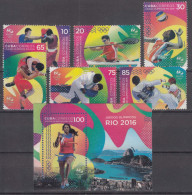 Cuba 2016 Olympic Games Rio, Mint Never Hinged Complete Set + Block - Nuovi