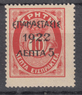 Greece 1922 Issues Of Crete With Overprint Mi#281 Mint Hinged - Neufs