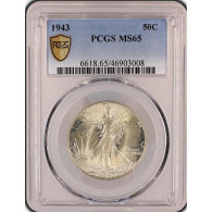 Monnaie Gradée-PCGS MS65 Etats-Unis Demi Dollar 1943 Philadelphie - 1916-1947: Liberty Walking (Libertà Che Cammina)