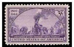 1944 USA Transcontinental Railroad Stamp Sc#922 Train Locomotive Flag Elephant - Ongebruikt