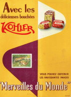 Publicité Originale - Chocolats Kohler - Images Merveilles Du Monde - Plaque Cartonnée à Poser Ou Suspendre Présentoir - Targhe Di Cartone