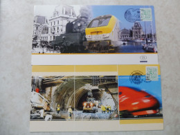 Belgique Belgie 2005 Oblitéré Gestempelt Mooie Oostende Tunnel Soumagne 2 Cartes Train Trein - Brieven En Documenten