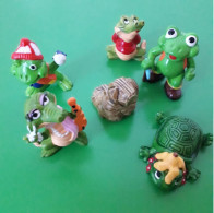 JOUET . KINDER SURPRISE . GRENOUILLE . TORTUE . CROCODILE . 6 FIGURINES - Réf. N°123J - - Lotes