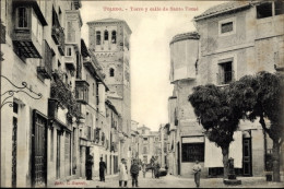 CPA Toledo Kastilien La Mancha Spanien, Torre Y Calle De Santo Tome - Otros & Sin Clasificación