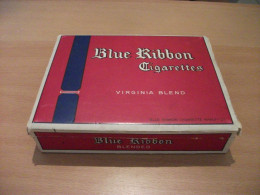 Boîte En Carton Ancienne - Cigarettes Blue Ribbon Virginia Blend - Ets Laurens S.A. à Genève (Suisse) - Tabac - Estuches Para Cigarrillos (vacios)