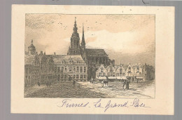 Gravure , Signée G. FRAIPONT, BELGIQUE, FURNES, La Grande Place - Estampes & Gravures