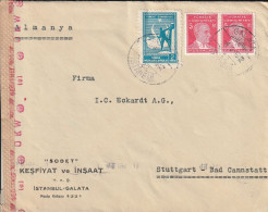 Turquie Lettre Censurée Pour L'Allemagne 1942 - Covers & Documents