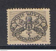 VATICANO:  1946  TASSE   -   £. 5  GRIGIO  N. -  SASS. 18 - Segnatasse