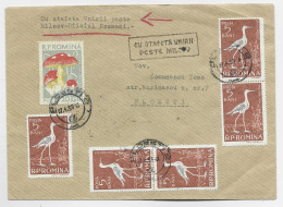 ROMANIA 5BX7+ 20B CHAMPIGNON LETTRE COVER FOCSANI 1959 TO PLOESTI - Lettres & Documents