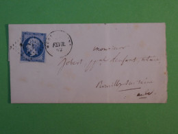 BU20 FRANCE BELLE LETTRE 1862 PETIT BUREAU  MERY A ROMILLY SEINE +N°14 + AFF .INTERESSANT+ - 1853-1860 Napoleon III