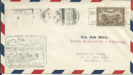 CANADA LETTRE 5c NORTH BATTLEFORD POUR GARDNER PAR AVION  DE 1930 LETTRE COVER - Cartas & Documentos