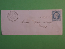 BU20 FRANCE BELLE LETTRE 1855  LANDREVILLE +N°14 +CACHET PERLé+ AFF .INTERESSANT+ - 1853-1860 Napoléon III.