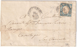 1861 26 Mar 2 Gr.. Sass 20b Margini Enormi Su Lettera Da Napoli X S.Clemente F.AD Spl - Neapel