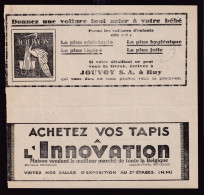 456/39 -- Formule De Télégramme Publicitaire Voitures D'enfants Jouvoy à HUY- Illustration Cigogne - Cachet ESSCHEN 1931 - Télégrammes