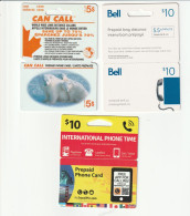 LOT DE 3 TELECARTES PREPAYEES  USA  ET  CANADA  ( En Partie Utilisées )  POUR APPELS INTERNATIONAUX - Lots - Collections