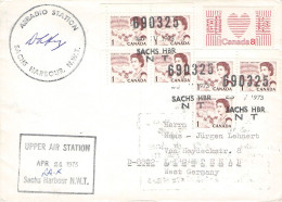 CANADA - MAIL 1973 ACHS HARBOUR, NT > GERMANY / ZG136 - Covers & Documents