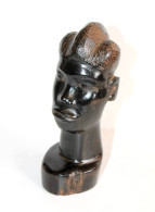 ANCIENNE SCULPTURE TETE DE FEMME - TOTEM STATUE EN EBENE - ART AFRICAIN, AFRIQUE   (2903.7) - Art Africain