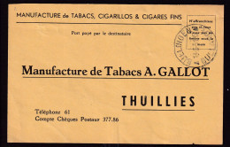 462/39 -- CANTONS DE L'EST - Carte Port Payé Destinataire BULLINGEN 1951 Vers THUILLIES - Commande TABACS Gallot - Franquicia