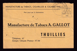 463/39 -- CANTONS DE L'EST - Carte Port Payé Destinataire BUTGENBACH 1951 Vers THUILLIES - Commande TABACS Gallot - Zonder Portkosten