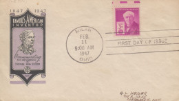 Enveloppe  FDC   1er   Jour    U.S.A     Thomas   EDISON    1947 - 1941-1950