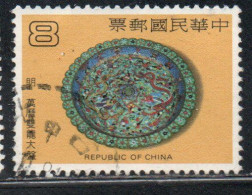 CHINA REPUBLIC CINA TAIWAN FORMOSA 1981 CLOISONNE ENAMEL PLATE 17th CENTURY 8$ USED USATO OBLITERE' - Gebruikt