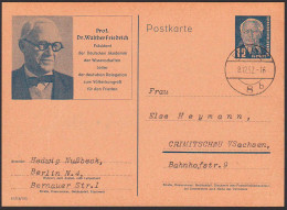 Prof. Dr. Walther Friedrich Bildpostkarte Mit OSt. Berlin 9.12.52 DDR P52/01, Saubere Erhaltung, Leiter Völkerkongress - Cartes Postales - Oblitérées