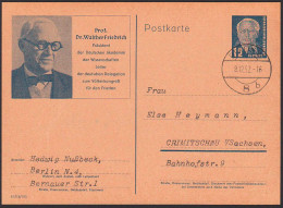 Prof. Dr. Walther Friedrich Bildpostkarte Mit OSt. Berlin 9.12.52 DDR P52/01, Saubere Erhaltung, Leiter Völkerkongress - Postcards - Used