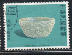 CHINA REPUBLIC CINA TAIWAN FORMOSA 1980 JADE POTTERY MONK'S ALMS BOWL CH'ING DYNASTY 8$ USED USATO OBLITERE' - Usati