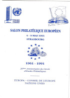 Salon Philatélique Européen Avec Oblitération Du 5.5.1991 Sur Timbre Europa Yvert N° 2696-2697 - Lettres & Documents