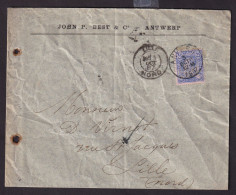 472/39 -- PERFINS/PERFORES - TP 48 JPB § Co Sur Enveloppe John P. Best § Co ANVERS 1887 Vers LILLE - 1863-09