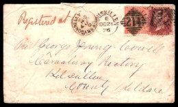 1876 Cover From Enniskillen To Kilcullen With 1d Pl.158  4d Vermillion Pl.14 (R!)  Well Tied By "214" Duplexes - Voorfilatelie