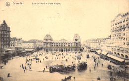 BELGIQUE - BRUXELLES - Gare Du Nord Et Place Rogier - Ed Nels - Carte Postale Ancienne - Autres & Non Classés