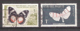 Madagascar 1960-2 Sellos Usados-  Mariposas De Madagascar - Madagascar (1960-...)